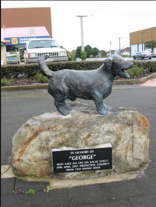 Bronzestatue von George in Manaia