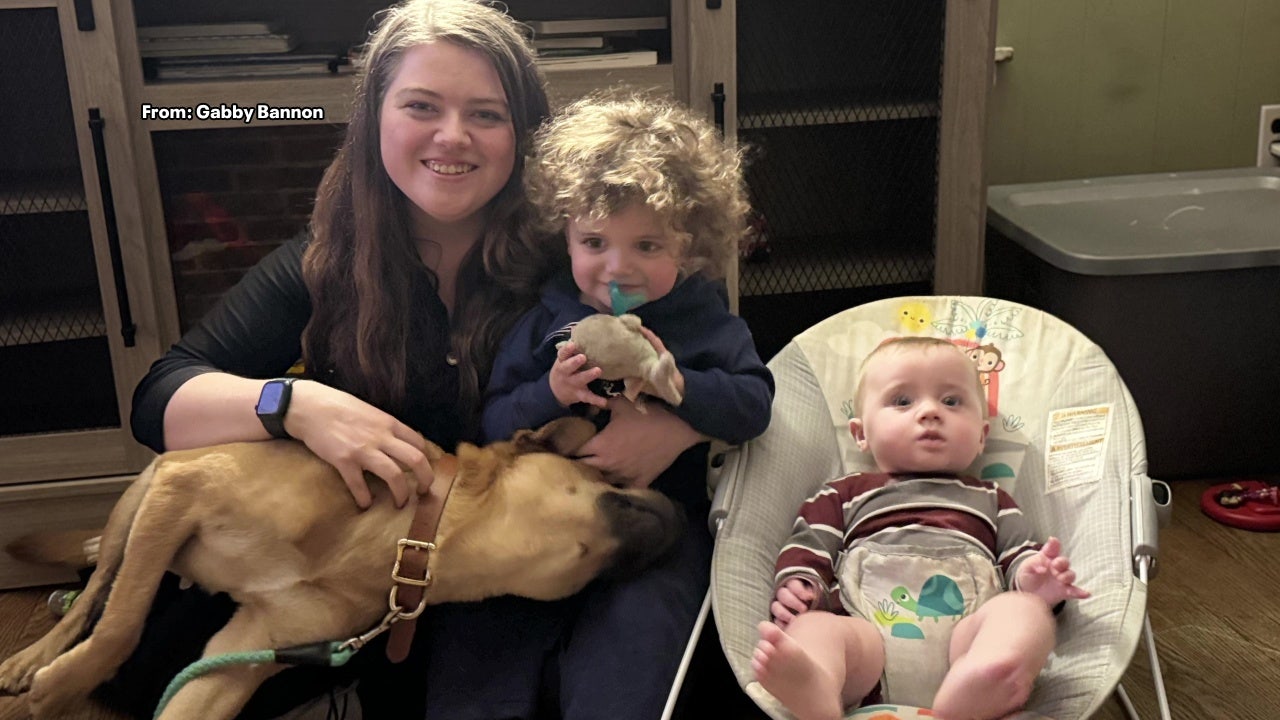 Gabby Bannon, ihre Kinder und Rettungshund Rusty