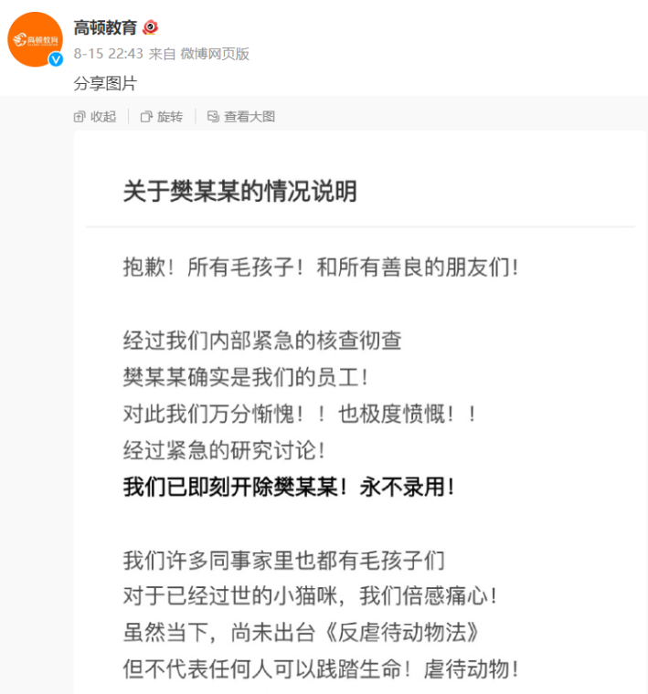 Screenshot der Erklaerung von Gaodun Education