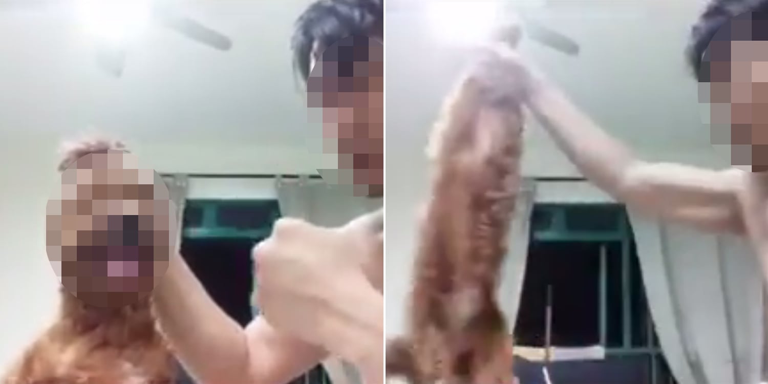 Oeffentlich berichtetes Bild von MustShareNews, lokal gesichert: Singapur: Mann schlaegt und schleudert Hund in oeffentlichem Video.