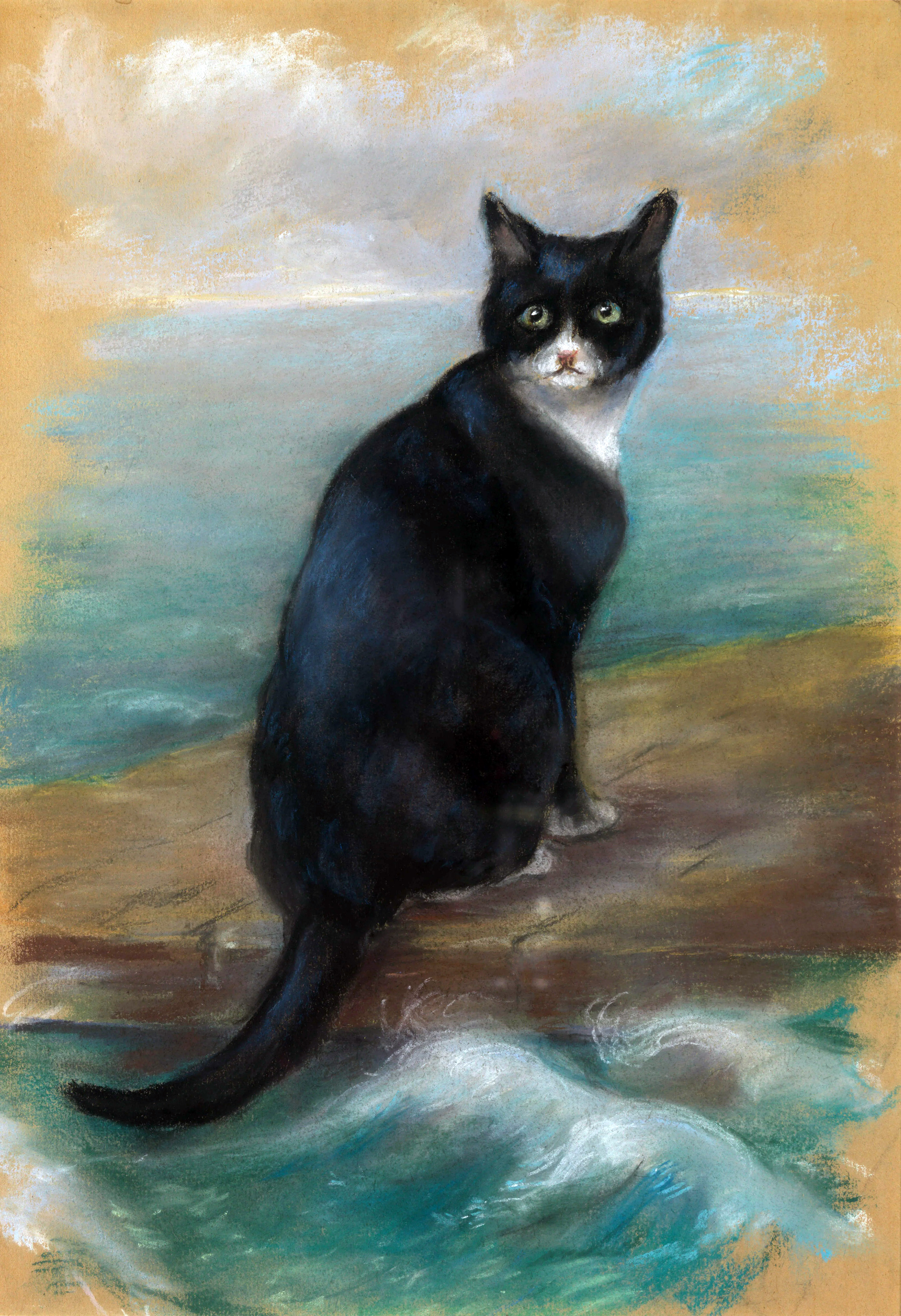 Portraet von Unsinkable Sam, gezeichnet von Georgina Shaw-Baker. Bildquelle: Wikimedia Commons, lokal gespeichert.